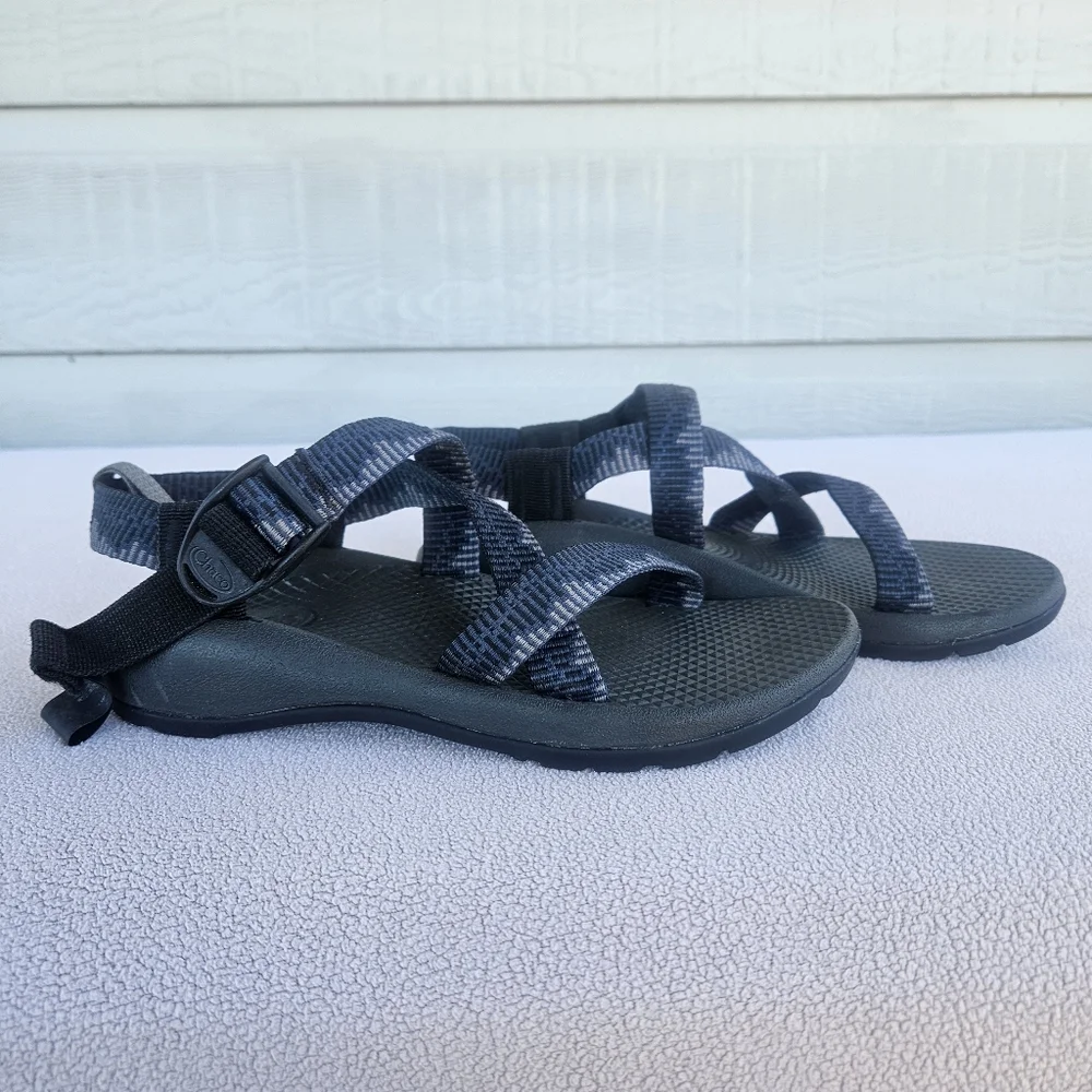 Chaco Z/1 Ecotread Hiking Outdoor Sandals Youth SZ 3 Navy Amp Adjustable Strappy